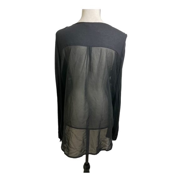 Retimans women sheer long sleeve blouse black button down size XXlarge - Picture 4 of 9